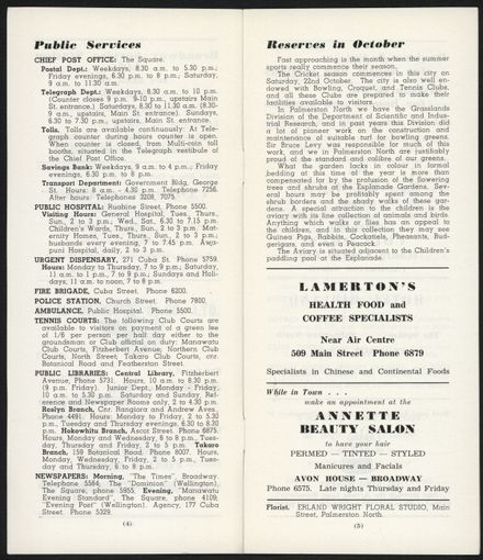 Visitors Guide Palmerston North and Feilding: October 1960 - 4