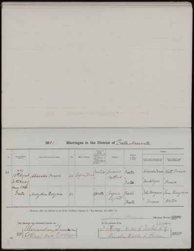 Marriage register 1880 - 1894