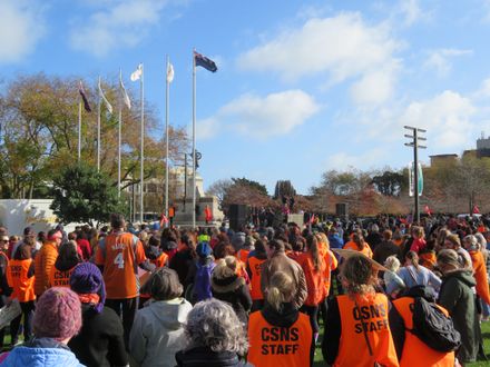 Teachers on strike in The Square