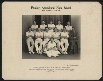 Feilding Agricultural High School First XI Cricket Team 1949