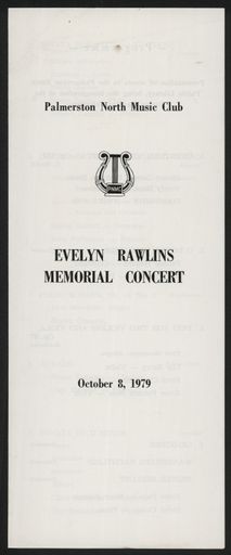 Evelyn Rawlins Memorial Concert programme