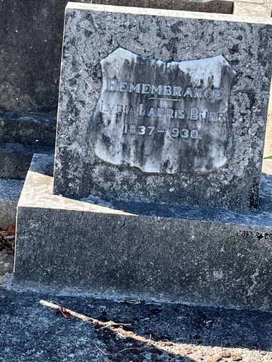 Headstone - Lydia Harris Burr - Resource cover image