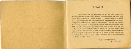 Wellington Infantry Regiment 1914-1918 booklet - 2