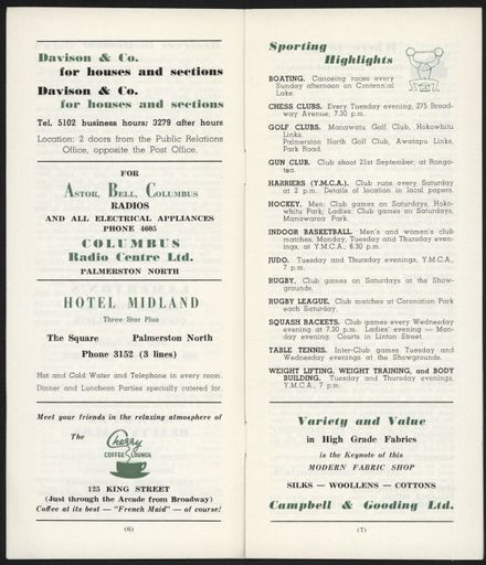 Visitors Guide Palmerston North and Feilding: October 1960 - 5