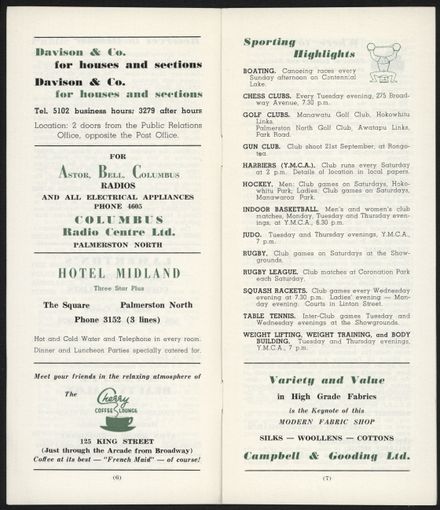 Visitors Guide Palmerston North and Feilding: October 1960 - 5