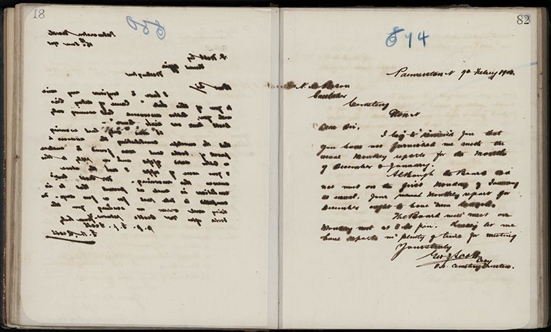 Outwards Correspondence of the Palmerston North Cemetery Trustees, 1898 -1902 109