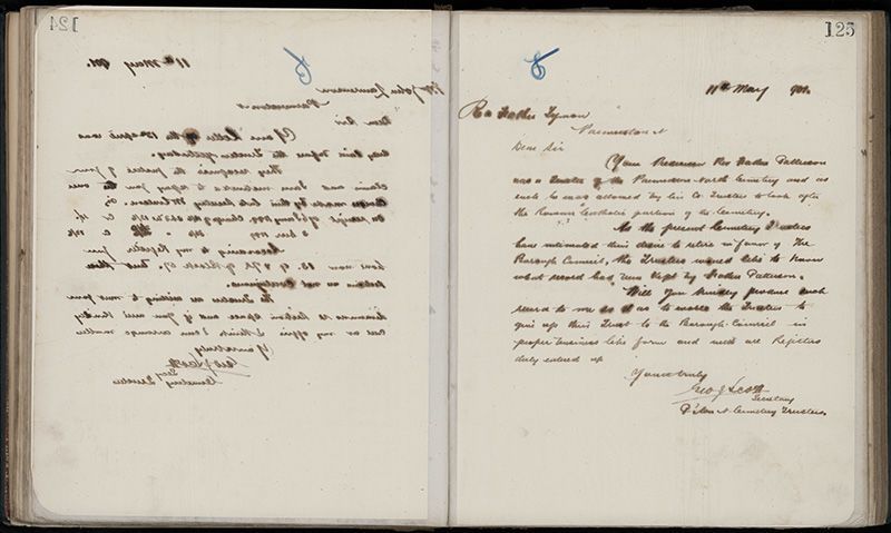 Outwards Correspondence of the Palmerston North Cemetery Trustees, 1898 -1902 152