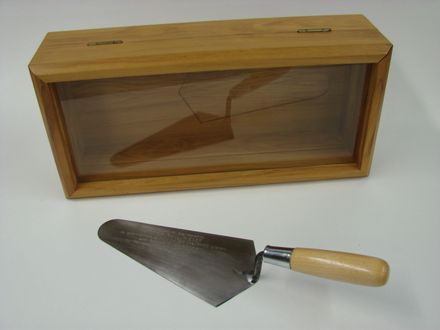 Image 2: Souvenir trowel from 'topping off ceremony' at the Palmerston North City Library Building