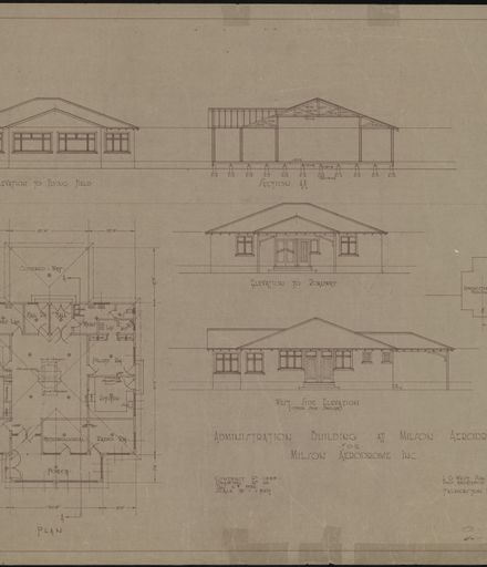 Plan for Administration Building at Milson Airport