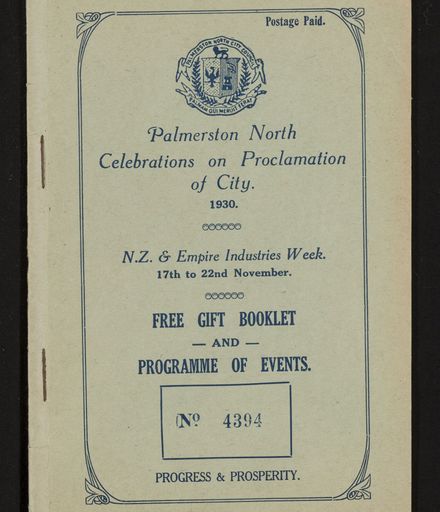 Palmerston North Celebrations on Proclamation of City, 1930 1