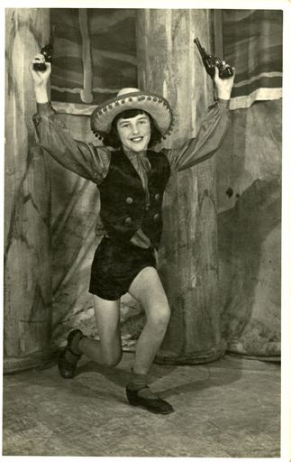 Zona Broughton dressed as a cowgirl, competing in the Manawatū Competitions Society's annual festival