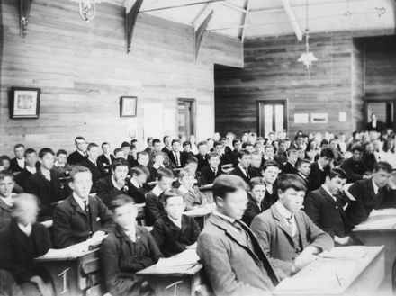 Palmerston North High School pupils in the Assembly Hall