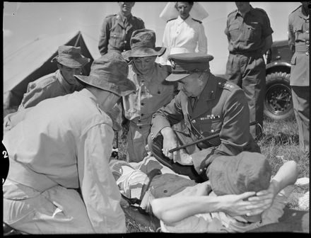 "Colonel Inspects Cadets During Field Exercise"