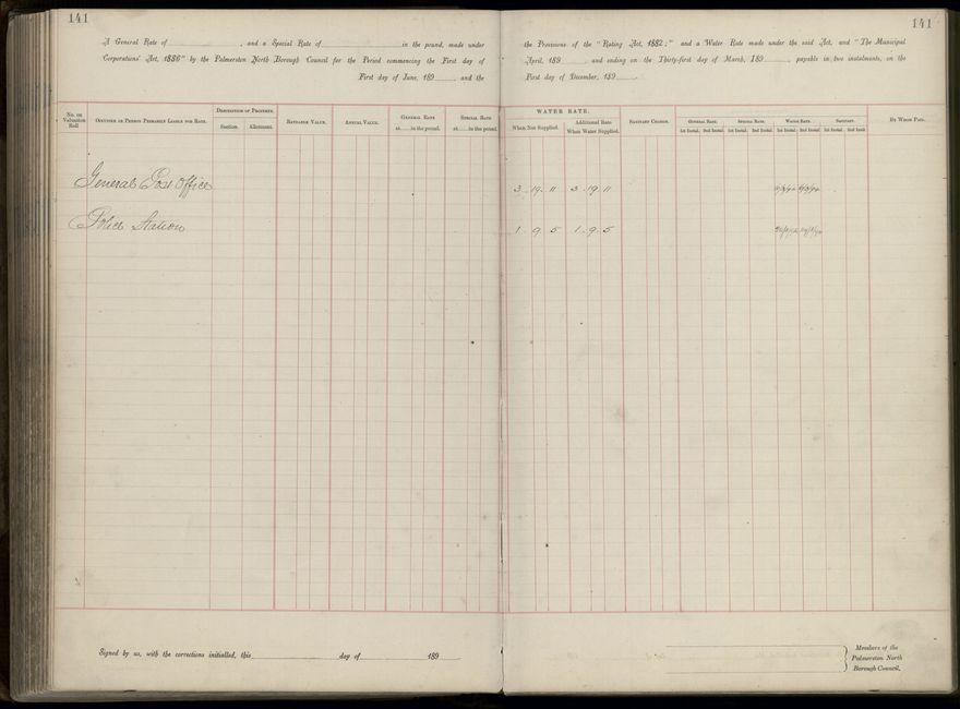 Palmerston North Rate Book, 1893 - 1896, 146