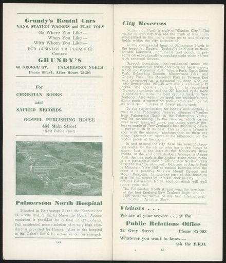 Visitors Guide Palmerston North and Feilding: September-November 1961 - 4