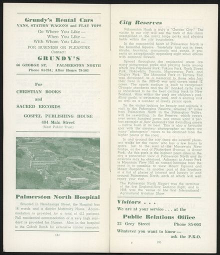 Visitors Guide Palmerston North and Feilding: September-November 1961 - 4