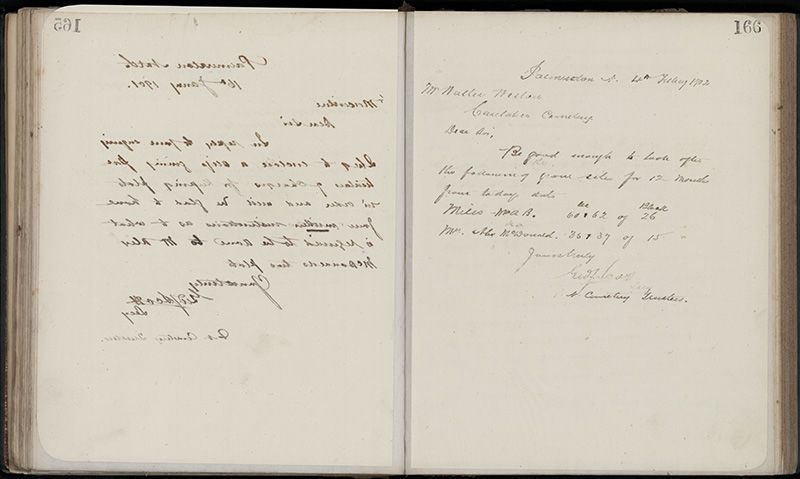 Outwards Correspondence of the Palmerston North Cemetery Trustees, 1898 -1902 193