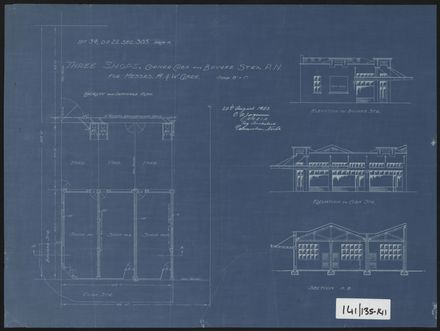 Architectural Plans for Shops, and Alterations, on corner of Cuba & Bourke Streets - Resource cover image
