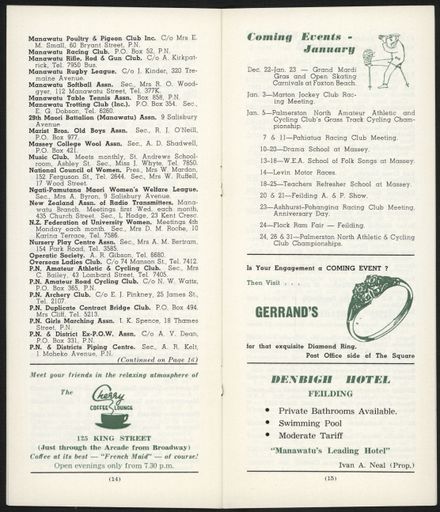 Visitors Guide Palmerston North and Feilding: January 1961 - 9
