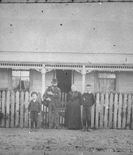 Brockley family outside residence, Lombard Street
