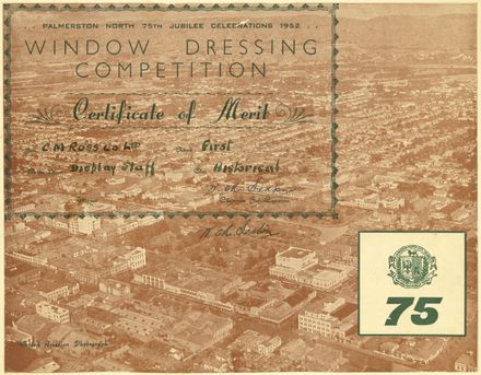 Certificate for C M Ross Co Ltd, winners of Window Dressing competition