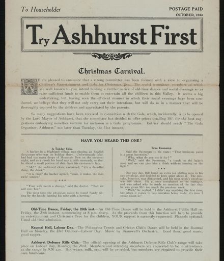 'Try Ashhurst First' newspaper 1