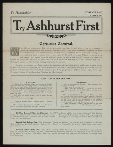 'Try Ashhurst First' newspaper 1