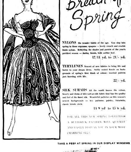 C M Ross Co. Ltd newspaper advertisment for Spring fabrics