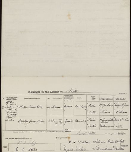 Marriage register 1907 - 1909