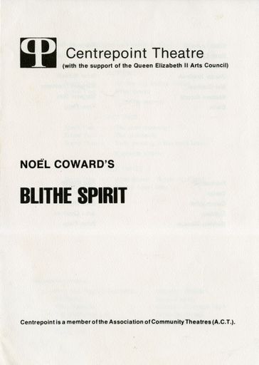 Blithe Spirit - Centrepoint Theatre programme