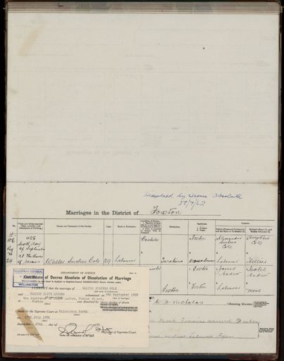 Marriage register 1909- 1927