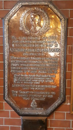 Dr Arthur Anderson Martin Brass Tablet, All Saints' Church