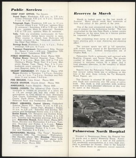 Visitors Guide Palmerston North and Feilding: March 1961 - 4