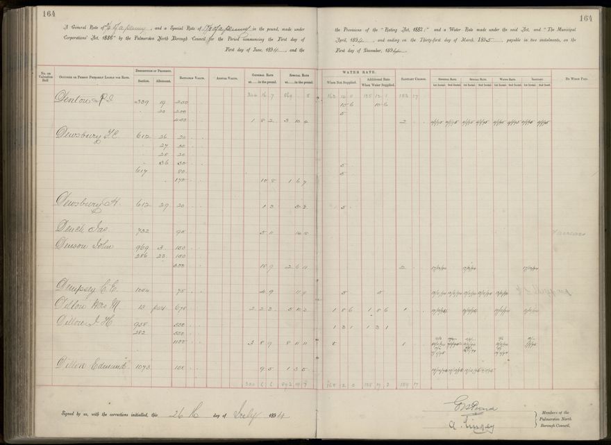Palmerston North Rate Book, 1893 - 1896, 169