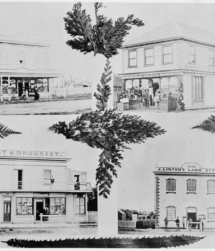 Montage of four Early Businesses in Palmerston North