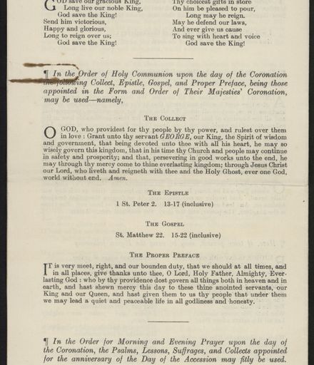 Coronation of King George VI and Queen Elizabeth - Order of Service - 5
