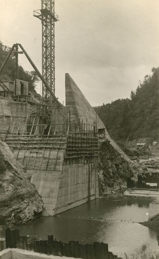 Mangahao Dam Construction Site - Mangahao Electric Power Scheme