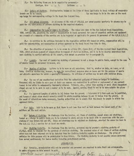 Memorandum: Women's Royal Naval Service (New Zealand) conditions of service Page 3