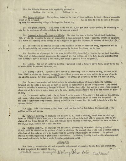 Memorandum: Women's Royal Naval Service (New Zealand) conditions of service Page 3