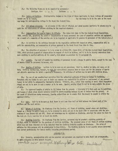 Memorandum: Women's Royal Naval Service (New Zealand) conditions of service Page 3