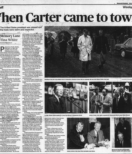 Memory Lane - "When Carter came to town"