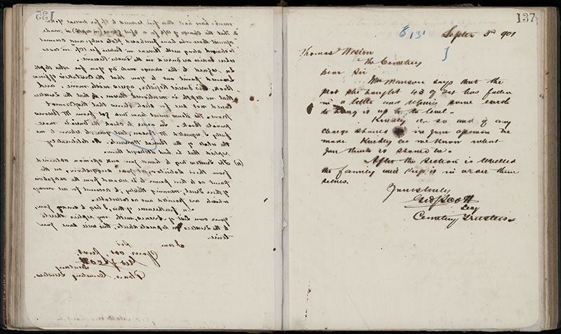 Outwards Correspondence of the Palmerston North Cemetery Trustees, 1898 -1902 164