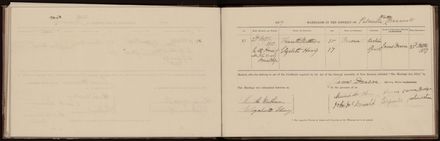 Marriage register 1870 - 1880