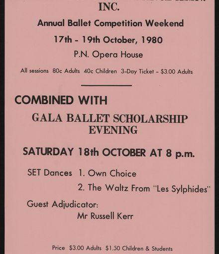 Palmerston North Dance Association poster