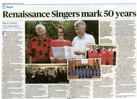 Back Issues:  Renaissance Singers mark 50 years