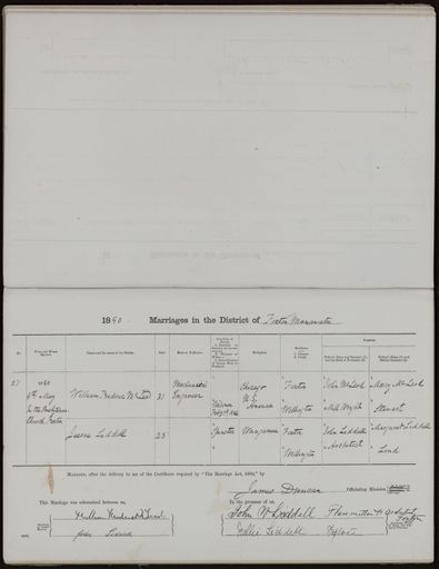 Marriage register 1880 - 1894