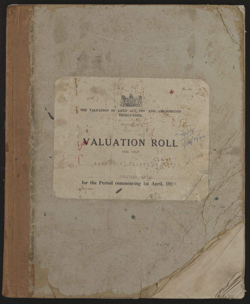 Valuation Roll, Fitzherbert Riding