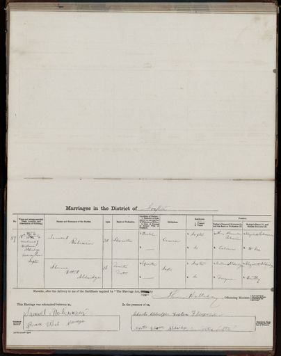 Marriage register 1909- 1927