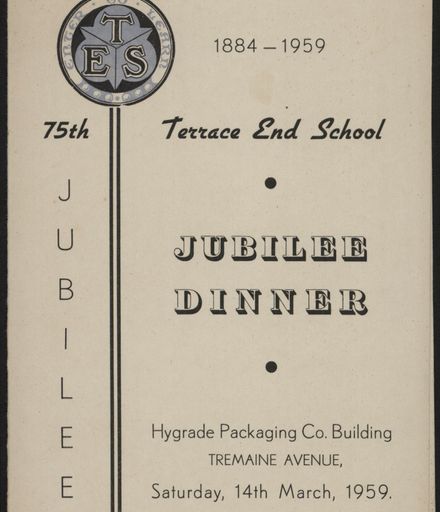 Terrace End 75th Jubilee dinner menu