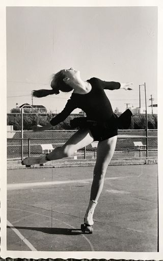 Carolyn Rumsey  roller skating at Fitzroy (Memorial) Park
